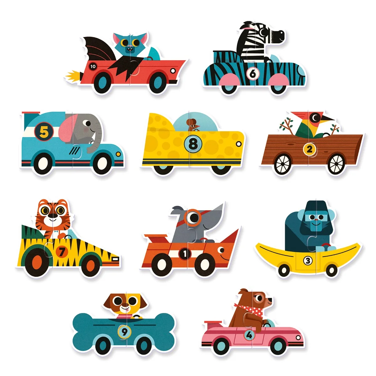 Puzzle duo - Racerbiler - Billede 3