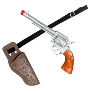 Cowboypistol + taske + bælte
